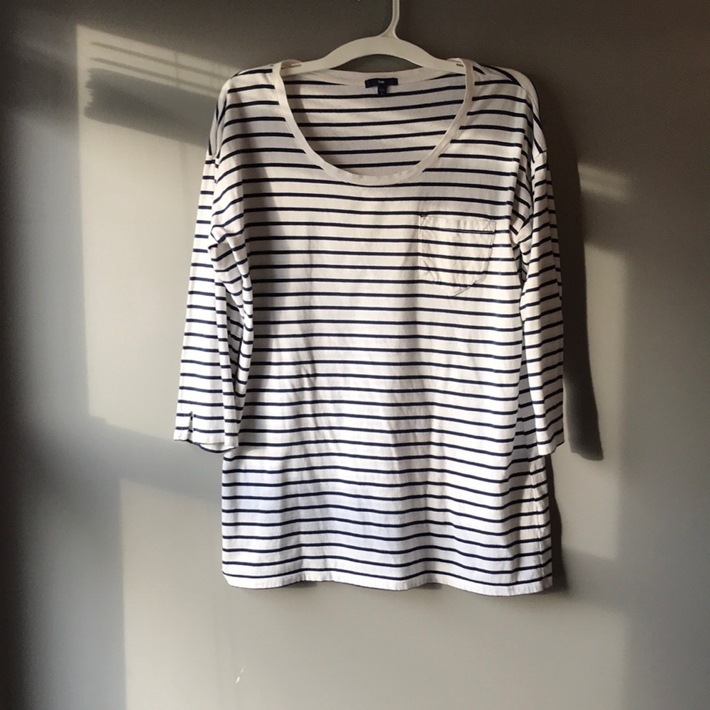 Striped 3/4 sleeve t-shirt